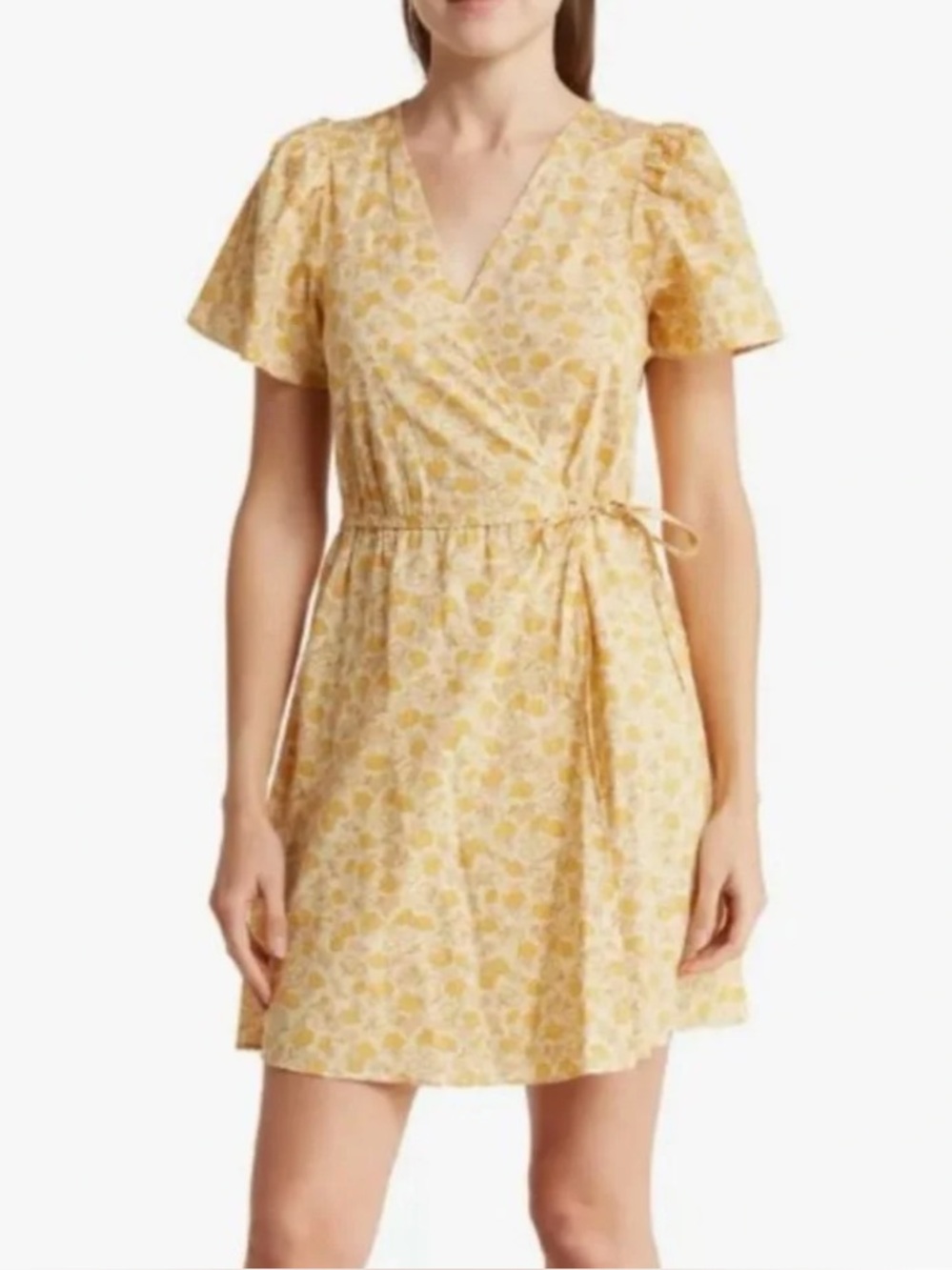 Madewell Fiore Floral Cotton Wrap Dress Beach Resort Vacation Size L